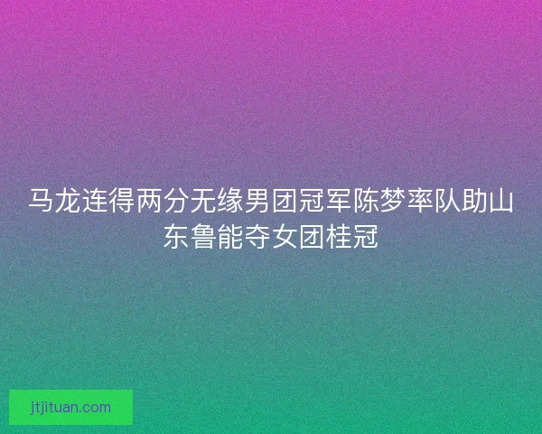 马龙连得两分无缘男团冠军陈梦率队助山东鲁能夺女团桂冠