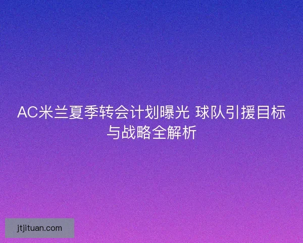 AC米兰夏季转会计划曝光 球队引援目标与战略全解析 AC米兰夏季转会计划曝光 球队引援目标与战略全解析