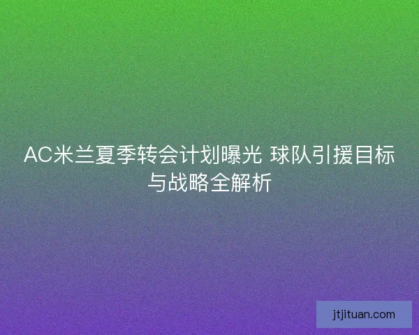 AC米兰夏季转会计划曝光 球队引援目标与战略全解析 AC米兰夏季转会计划曝光 球队引援目标与战略全解析
