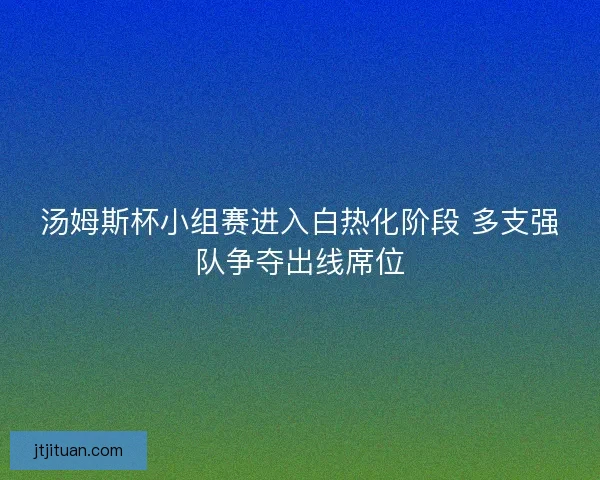 汤姆斯杯小组赛进入白热化阶段 多支强队争夺出线席位